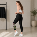 Amaryllis Leggings with Pockets in Black — side view on model