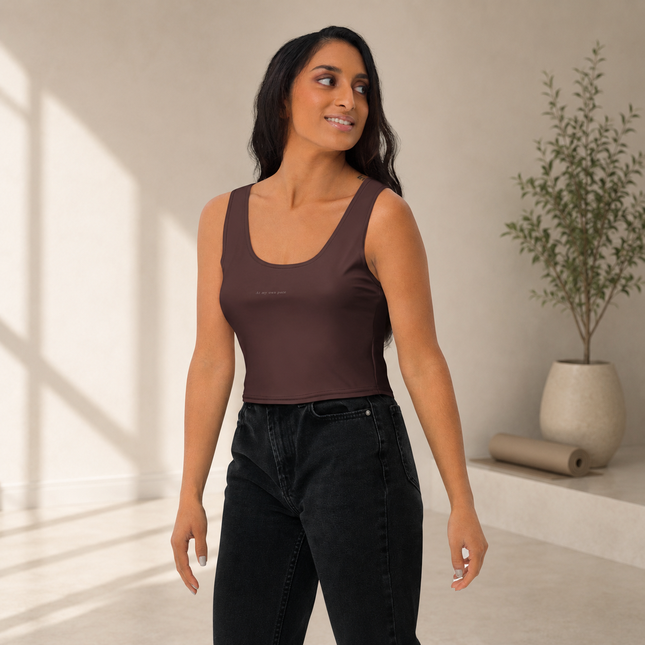Wild One crop top design — bold illustration detail on smooth microfiber crop top, Wild Lines Collection by Atme