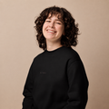ĀTME organic sweatshirt side view — set-in sleeves, clean silhouette, ĀTME Original by Atme