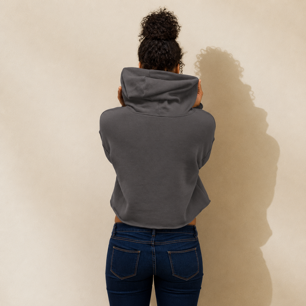 Women's cropped hoodie, amaryllis illustration — original art by Atme