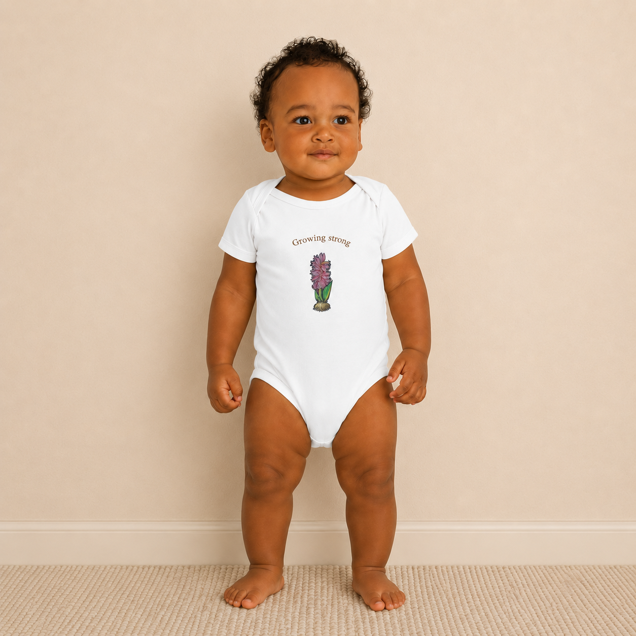 Wild Lines Bulb organic baby bodysuit — illustrated art for babies, Atme