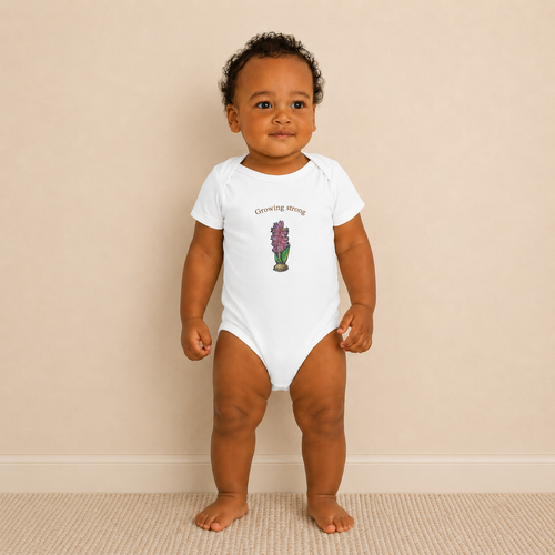 Wild Lines Bulb organic baby bodysuit — illustrated art for babies, Atme