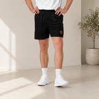Tulips eco mesh shorts design — botanical tulip artwork detail on athletic mesh shorts, Wild Lines Collection by Atme