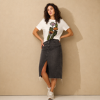 Hand-drawn Wild Poppy on organic off-white t-shirt — Wild Lines by Atme