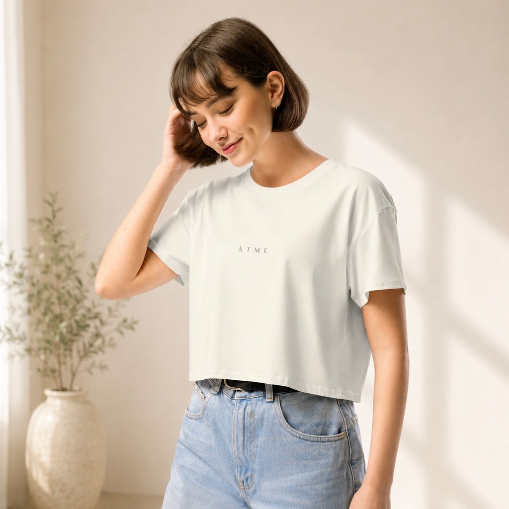 Hand-drawn Wild Poppy on women's crop top — Wild Lines, Atme