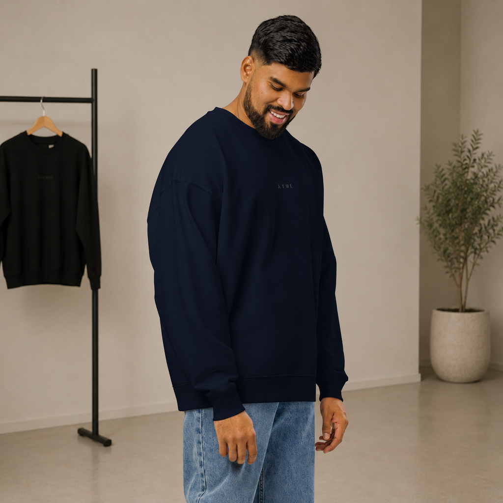ĀTME organic sweatshirt close-up — quality fabric detail, ĀTME Original by Atme
