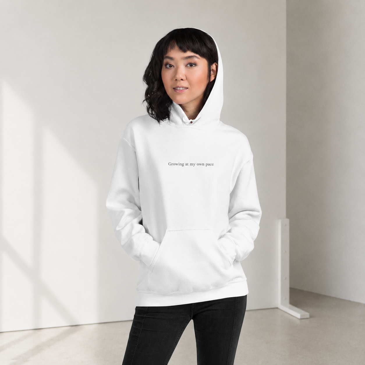 Wild One hoodie side view — relaxed fit, Wild Lines collection by Atme