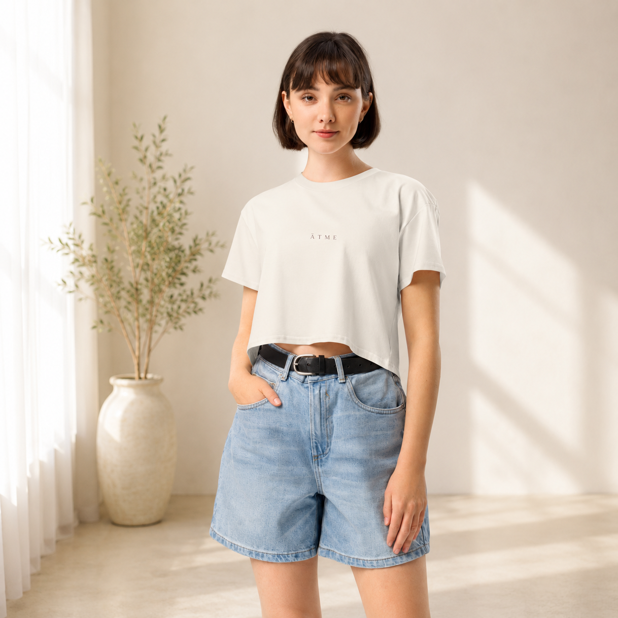 Women's Wild Poppy crop top — original art by Atme, Wild Lines collection
