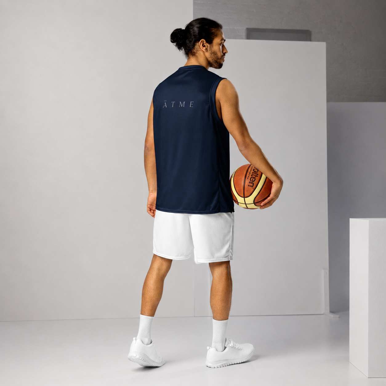 Wild One basketball jersey design — bold Wild One artwork detail on recycled polyester jersey, Wild Lines Collection by Atme
