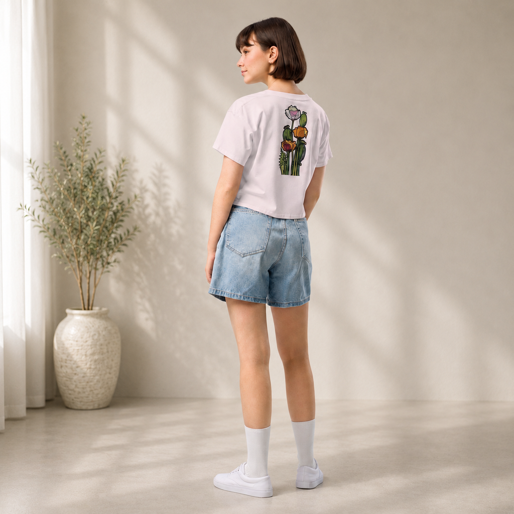 Botanical crop top — Wild Poppy illustration, Wild Lines by Atme