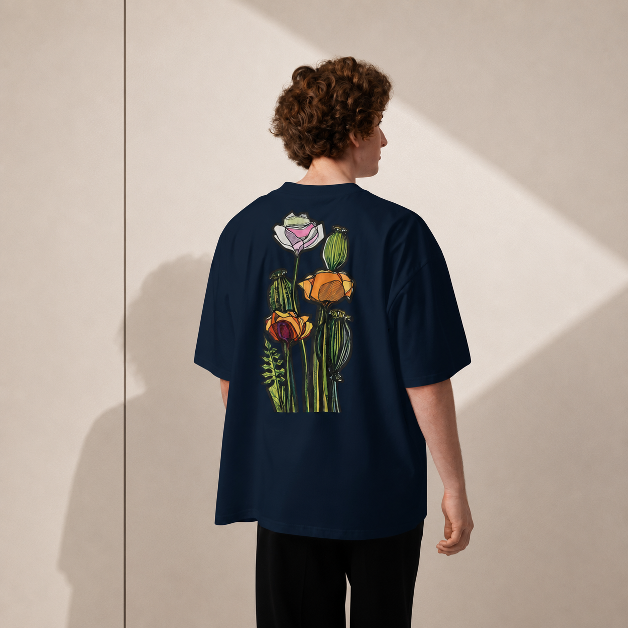 Dámské tričko Wild Poppy Organic Oversized s vysokým límcem