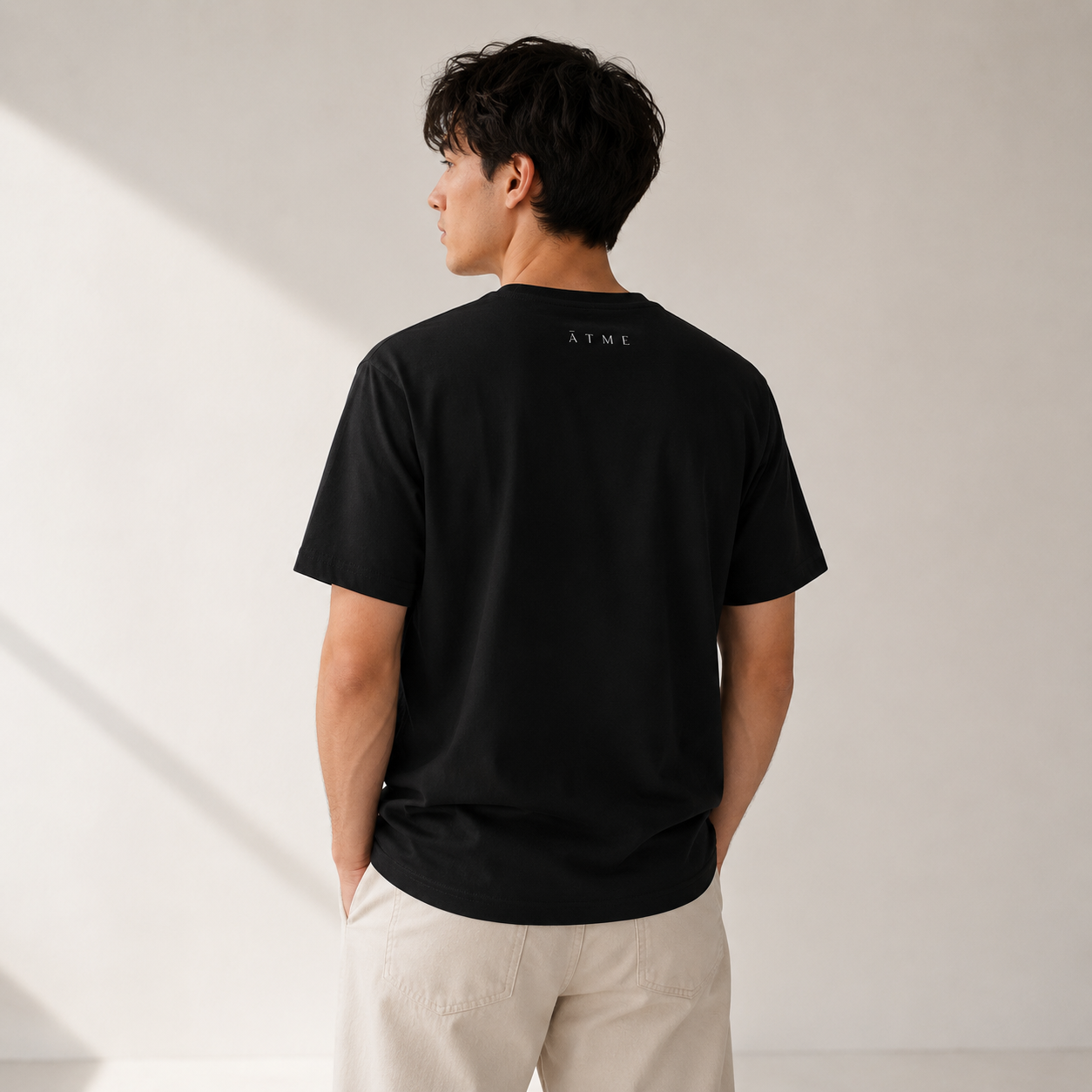 Wild Lines Wild One organic tee for men — bold floral art, Atme