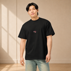 Botanical Amaryllis box tee — artist-drawn illustration, Wild Lines by Atme