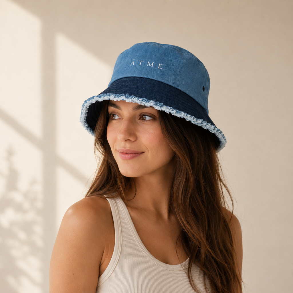 ĀTME denim hat side view — structured brim, ĀTME Original by Atme