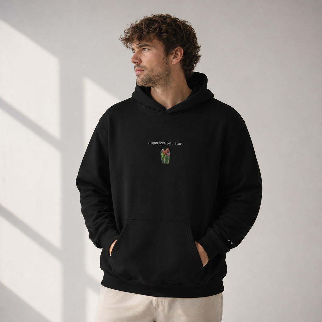 Tulips flower hoodie — wearable art, Wild Lines collection by Atme