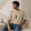 Lily oversized t-shirt — hand-drawn botanical illustration, Wild Lines by Atme