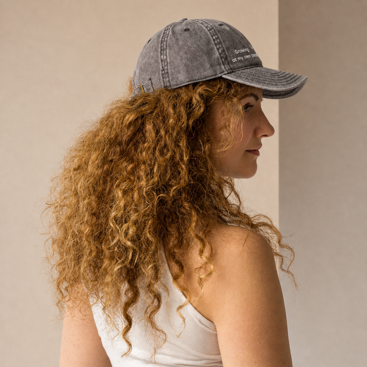 Embroidered cotton twill cap with hand-drawn Wild Lines illustration — Wild Lines collection by Atme