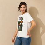 Wild Poppy botanical print, organic off-white women's t-shirt — Atme