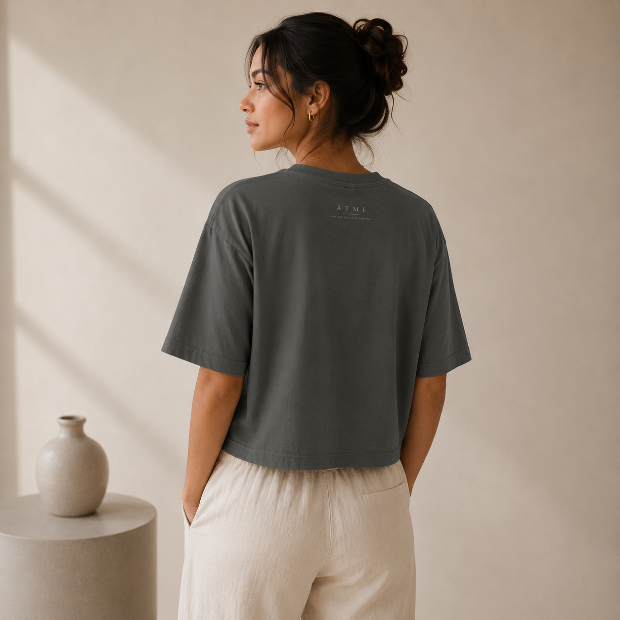 Illustrated botanical boxy tee — Amaryllis heavyweight design, Wild Lines by Atme