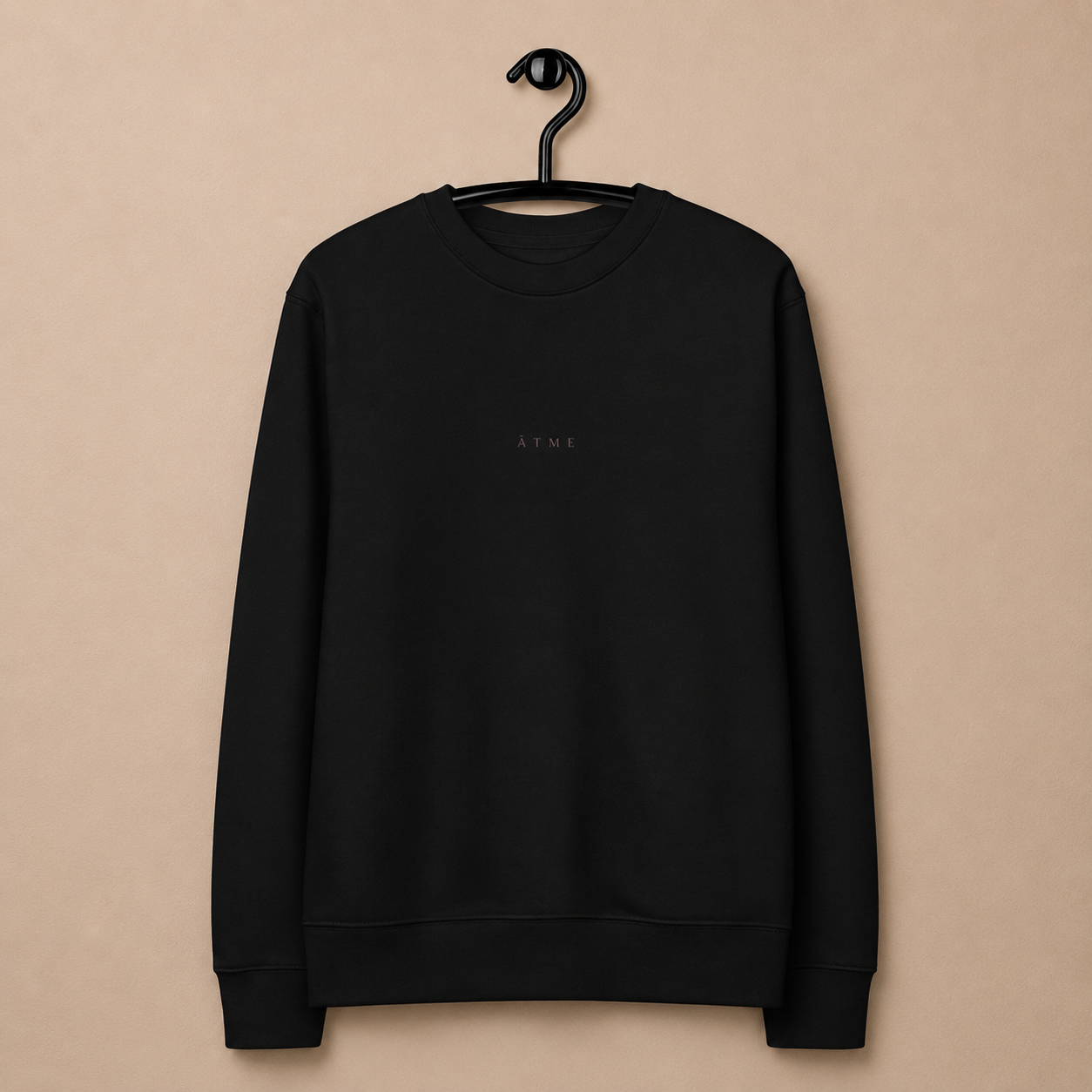 Women’s heavyweight organic sweatshirt detail — ribbed cuffs and collar, ĀTME Original by Atme