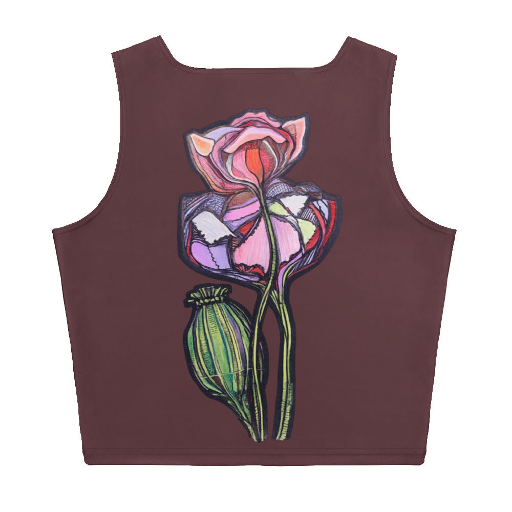 Wild One smooth crop top white back — all-over printed back view, Wild Lines Collection by Atme