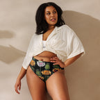 Wild Poppy bikini bottom back — all-over printed high-waisted recycled bikini bottom, Wild Lines Collection by Atme