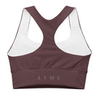 Original hand-drawn Wild One design on recycled longline sports bra — Atme Wild Lines