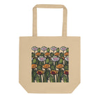 Hand-drawn Wild Poppy organic tote bag — original botanical design, Wild Lines by Atme