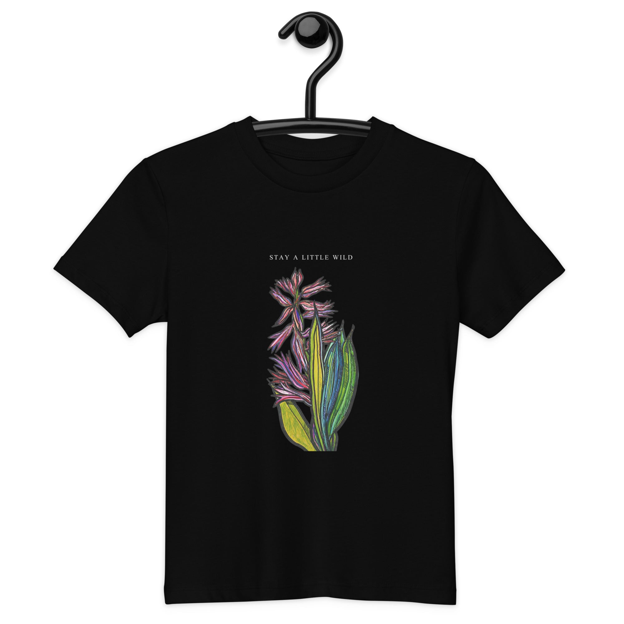 Original hand-drawn hyacinth design on kids' t-shirt — Atme Wild Lines