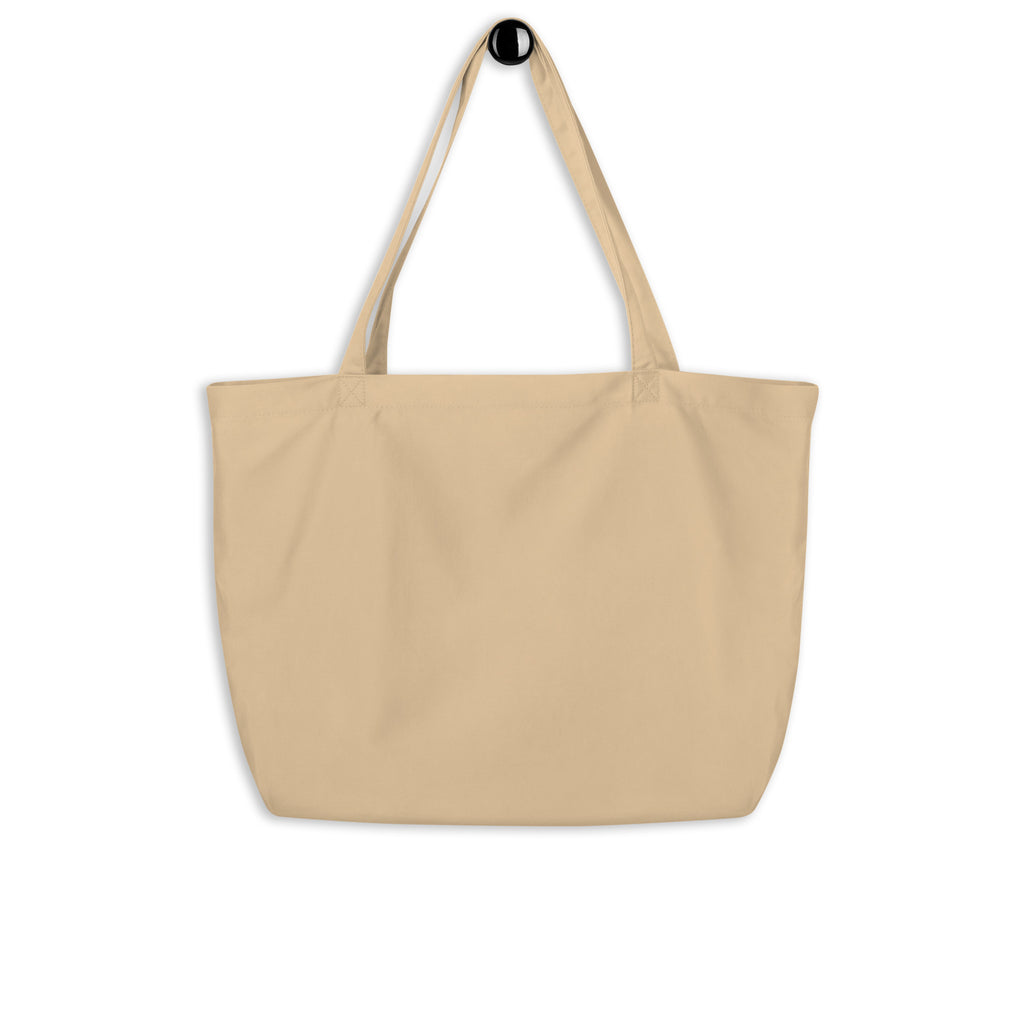 Wild Poppy large tote bag front view — illustrated art bag by Atme