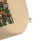 Hand-drawn Wild Poppy large organic tote — original botanical design, Wild Lines by Atme