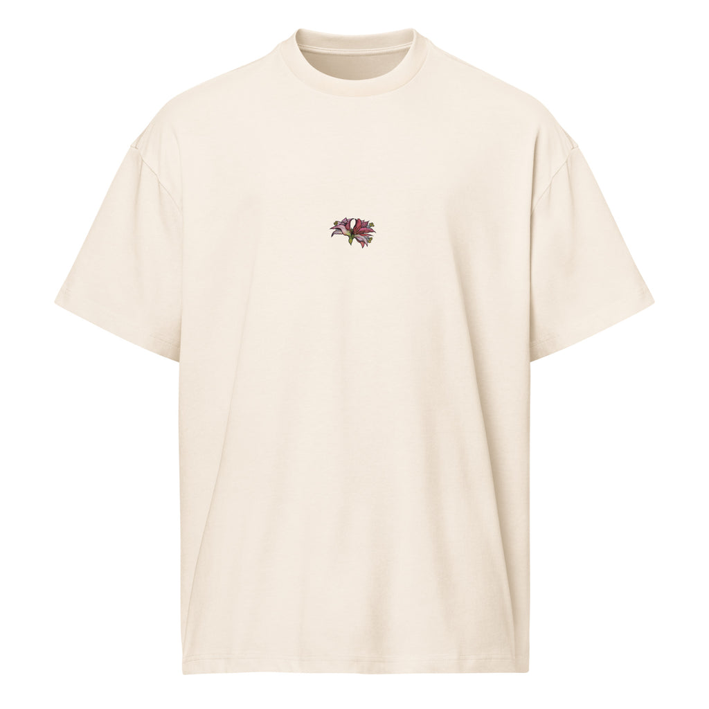 Amaryllis illustrated men’s tee front view — art clothing by Atme