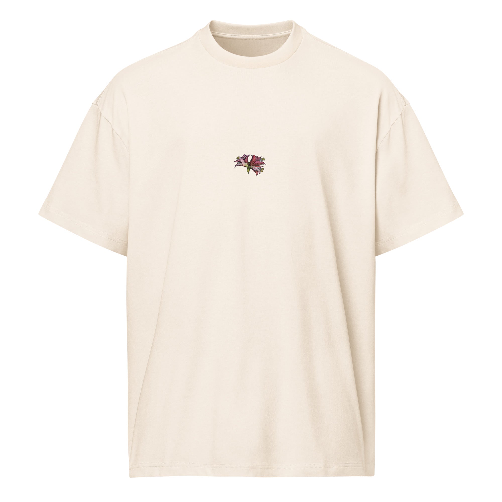 Amaryllis illustrated men’s tee front view — art clothing by Atme