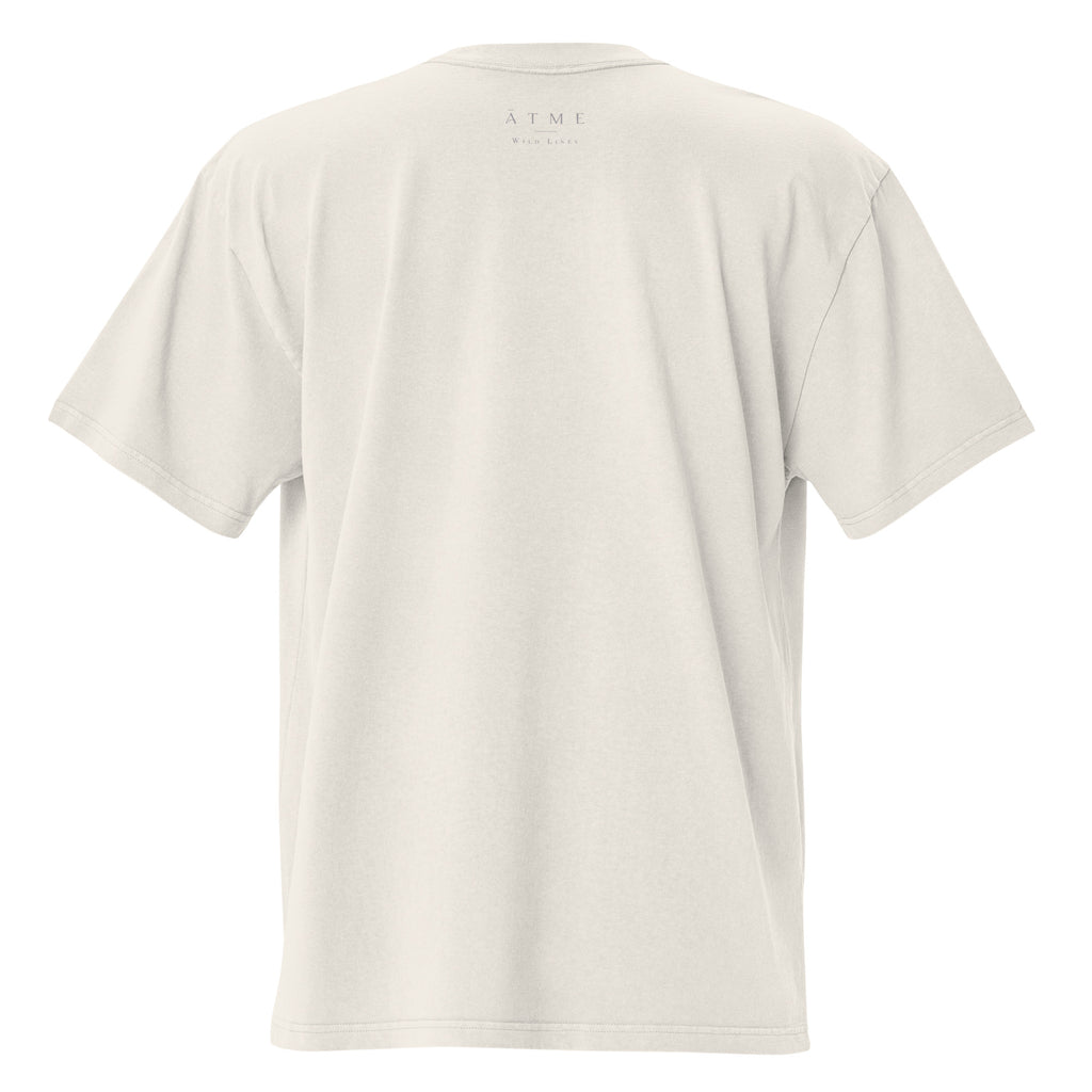 Hand-drawn Wild Poppy faded tee — original botanical design, Wild Lines by Atme