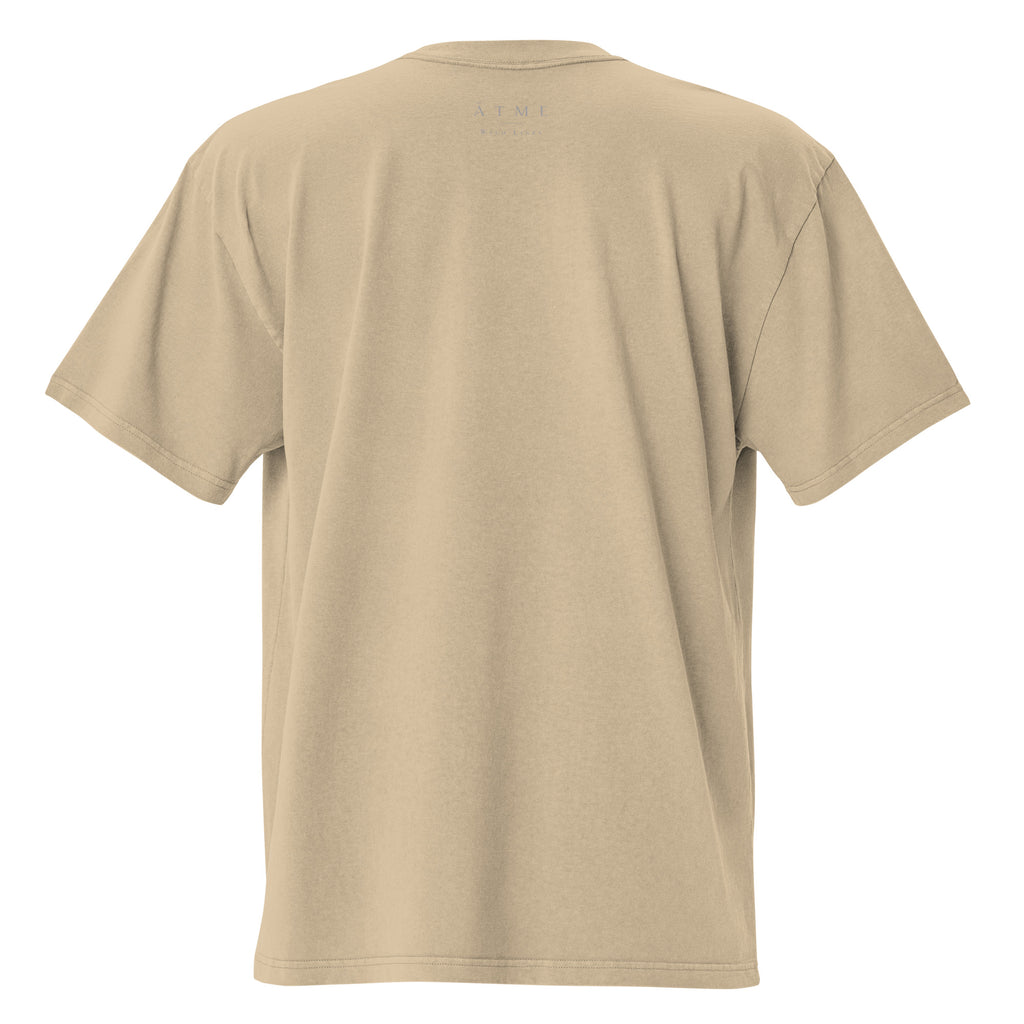 Wild Lines oversized tee with original poppy illustration — faded cotton, Atme