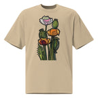 Wild Poppy faded t-shirt back view — hand-drawn botanical print, Wild Lines by Atme