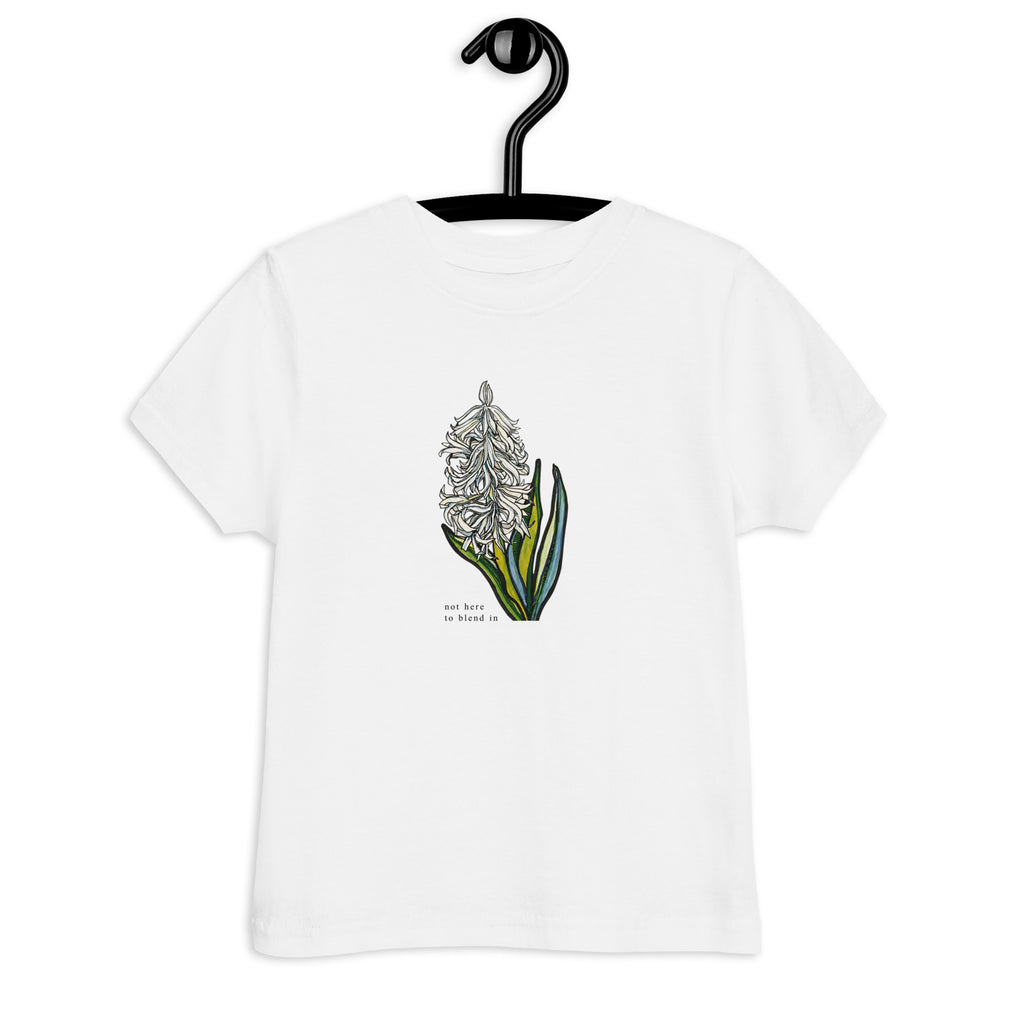 Kids' t-shirt with hand-drawn hyacinth illustration — Wild Lines collection by Atme