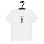 Hand-drawn hyacinth print on kids' t-shirt — original art by Atme