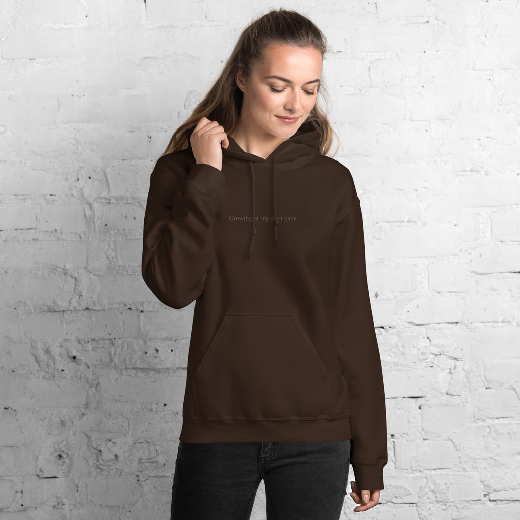 Wild One hoodie — hand-drawn botanical illustration on organic cotton, Wild Lines by Atme