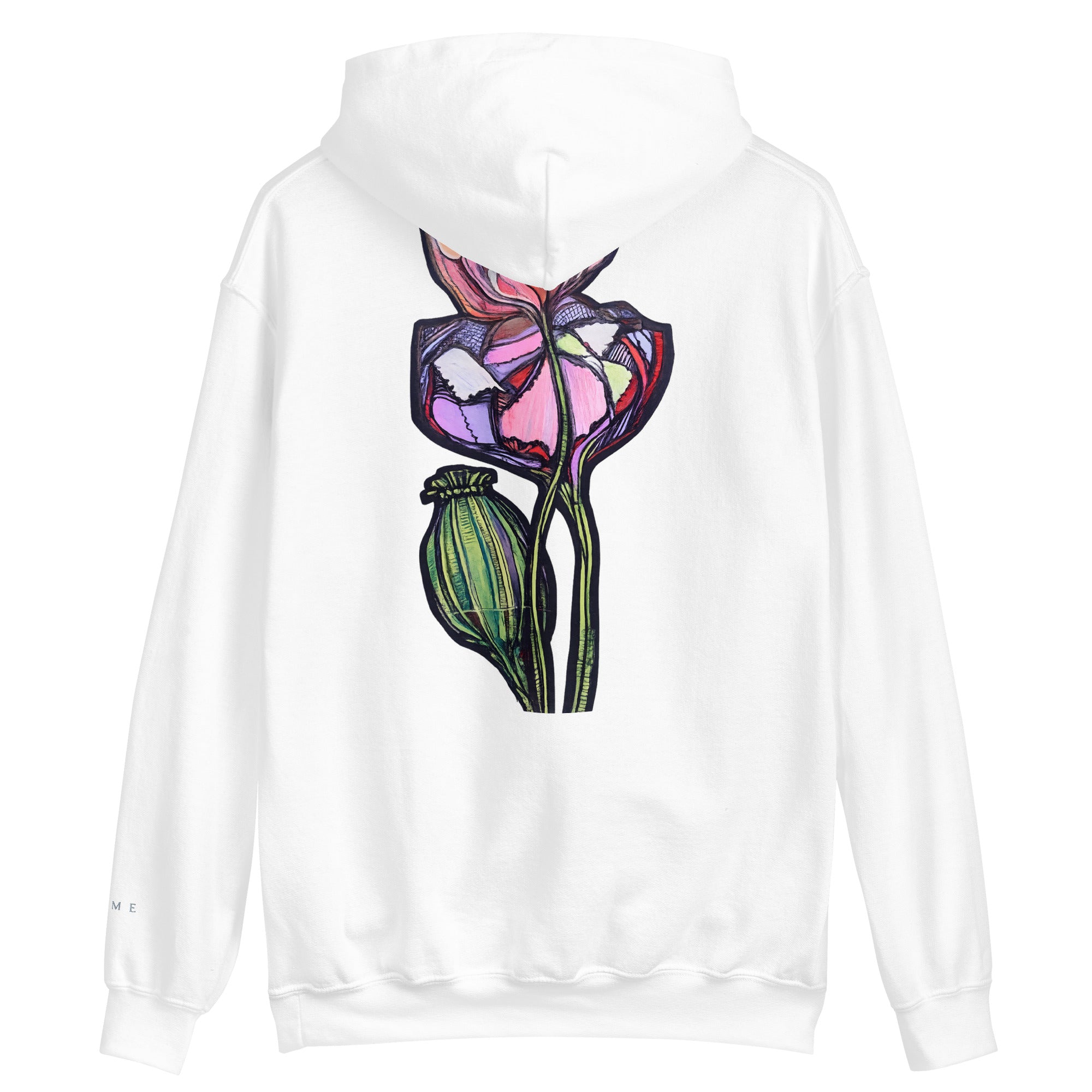 Wild One art hoodie — hand-drawn botanical print, Wild Lines by Atme