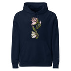 Lily botanical hoodie front view — illustrated art clothing by Atme