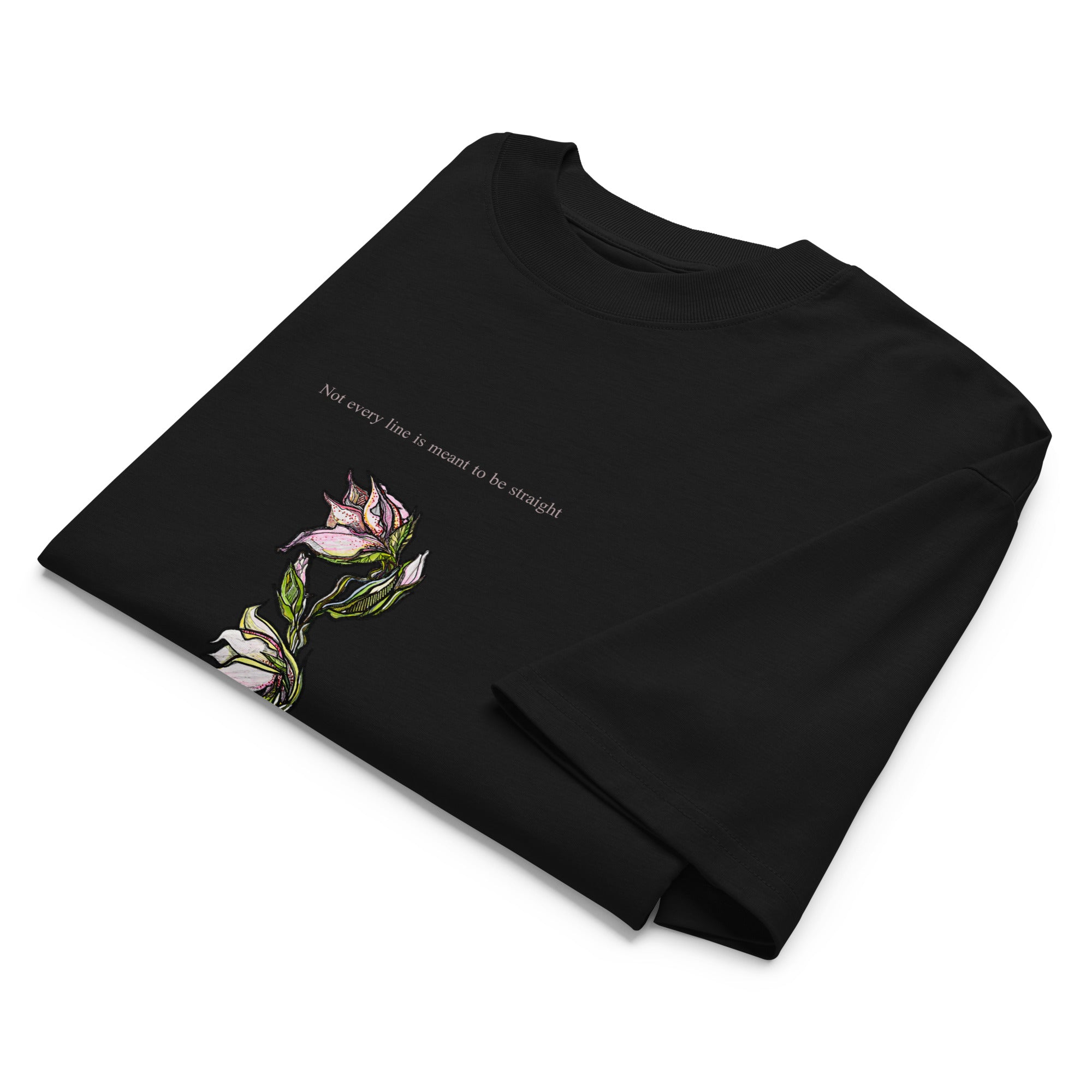 Wild Lines oversized tee with original Lily illustration — Atme