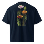 Wild Lines Wild Poppy organic high neck tee — bold floral art, Atme
