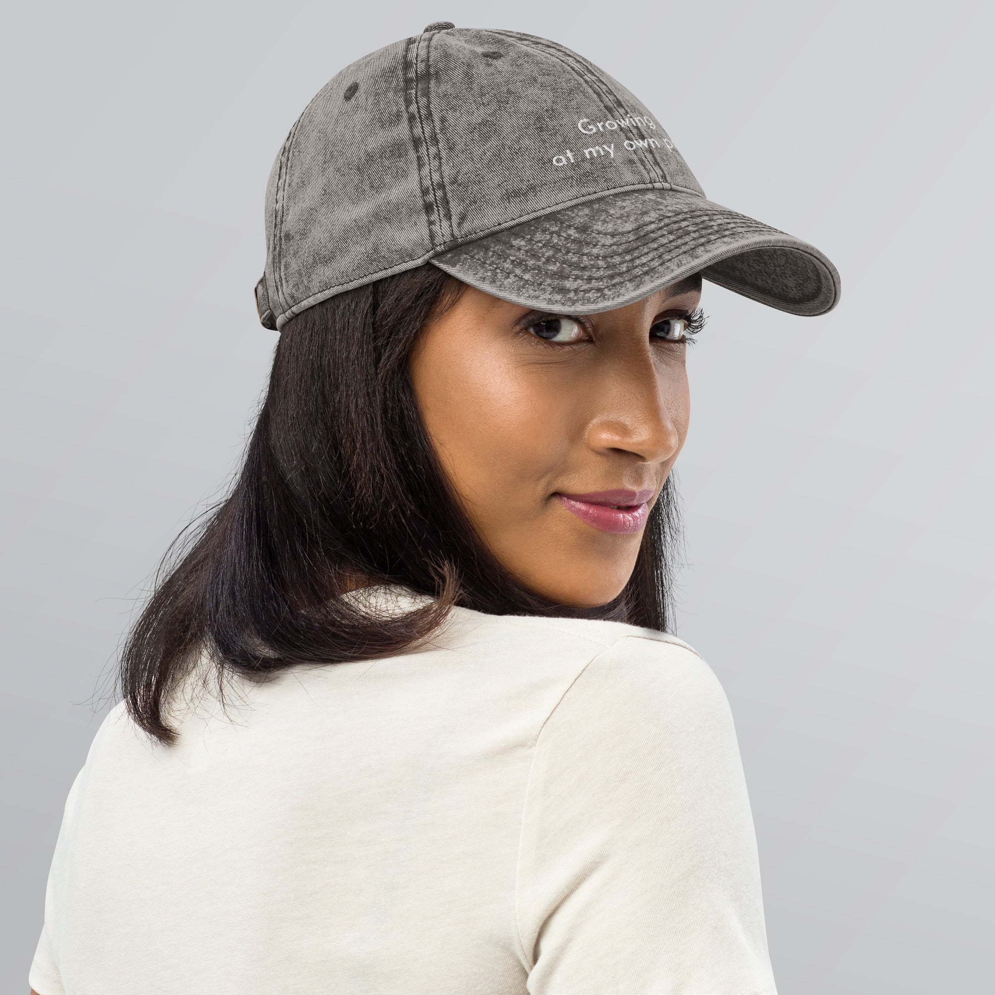 Hand-drawn Wild Lines print on embroidered cotton twill cap — original art by Atme