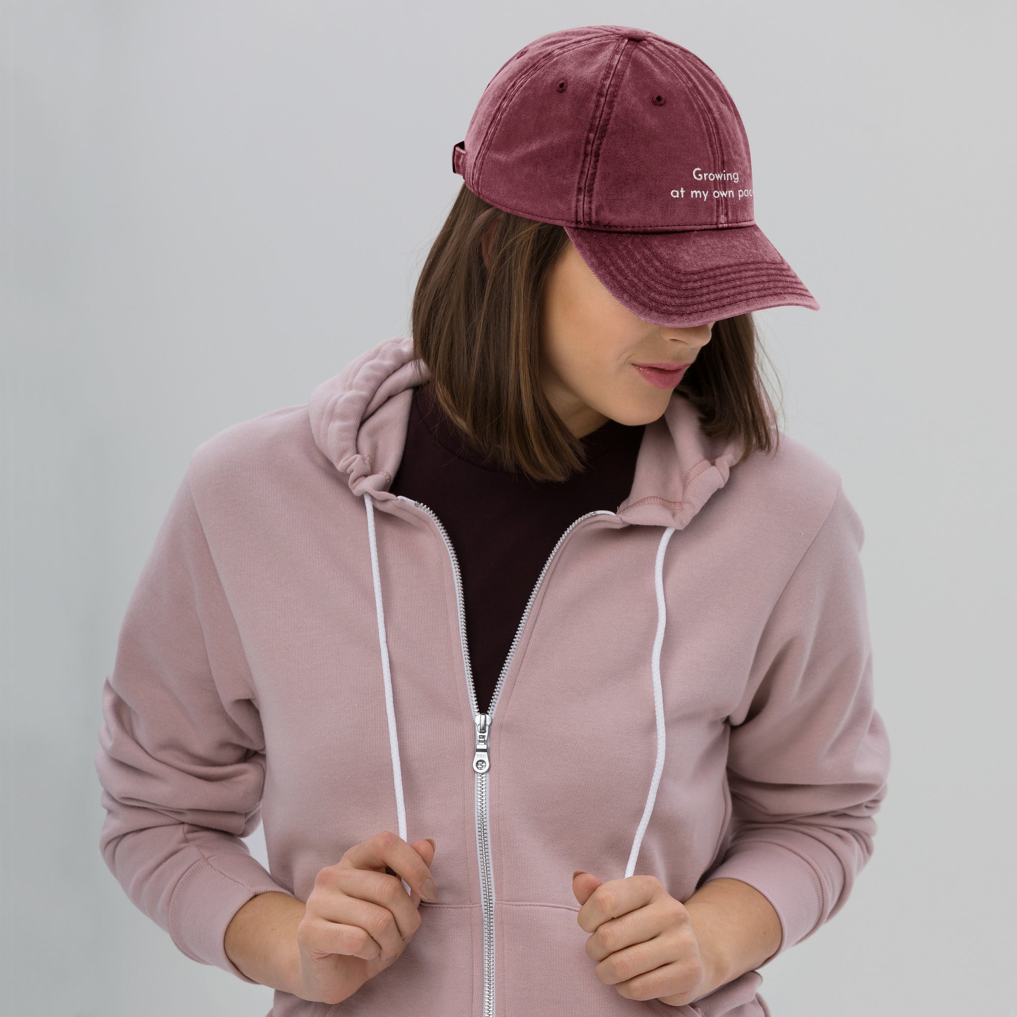 Wild Lines botanical illustration on embroidered cotton twill cap — Wild Lines by Atme