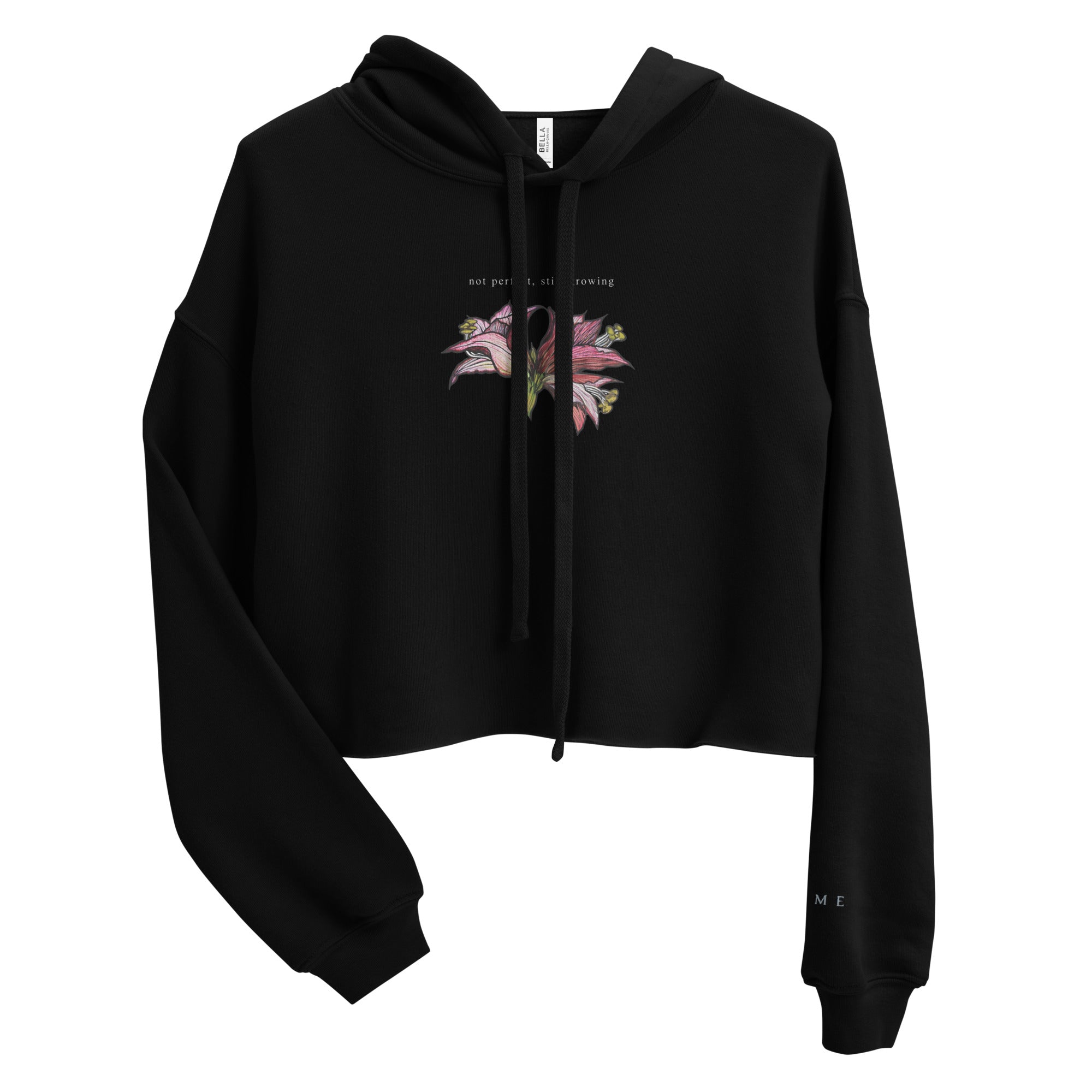 Original amaryllis botanical illustration, women's crop hoodie — Atme Wild Lines