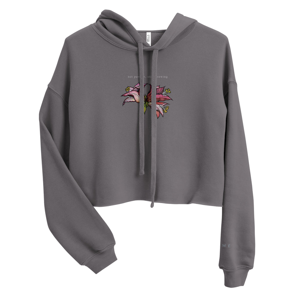 Hand-drawn amaryllis, women's crop hoodie — Atme independent brand