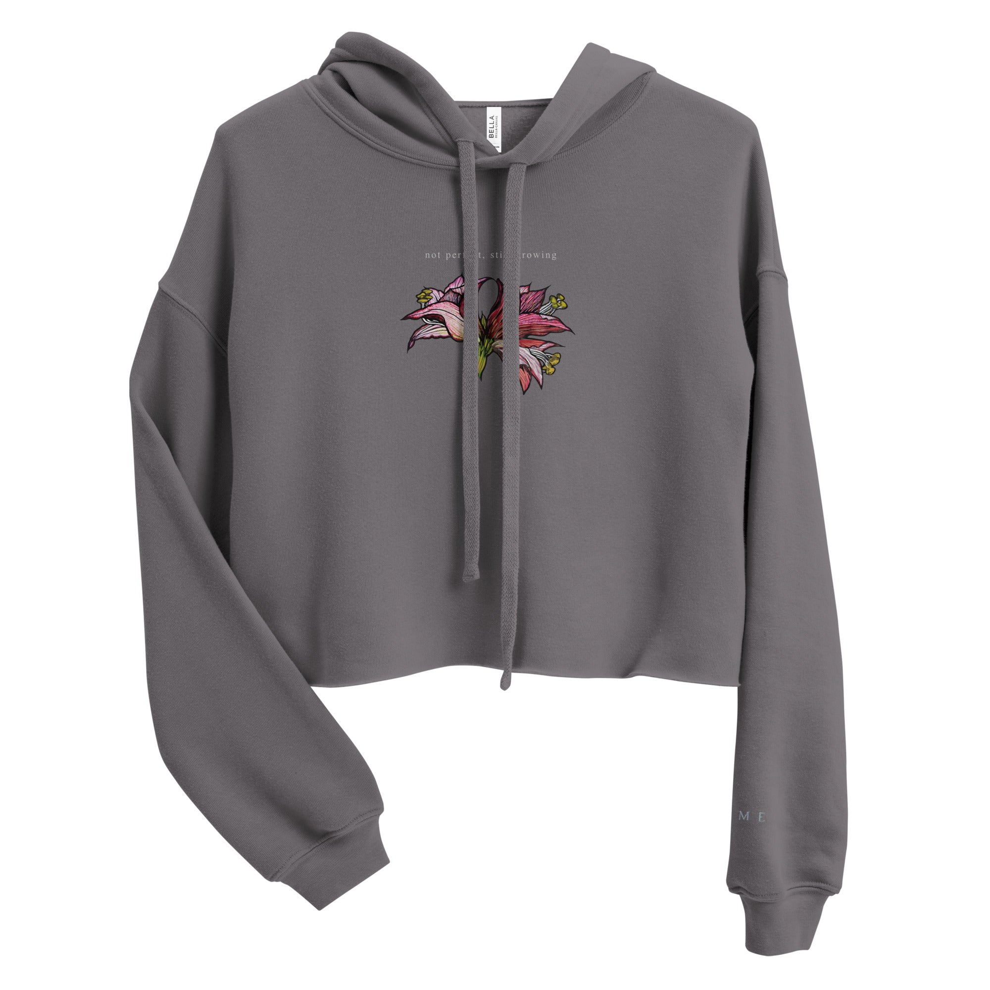 Hand-drawn amaryllis, women's crop hoodie — Atme independent brand
