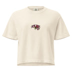 Amaryllis boxy t-shirt side view — relaxed boxy fit, Wild Lines by Atme