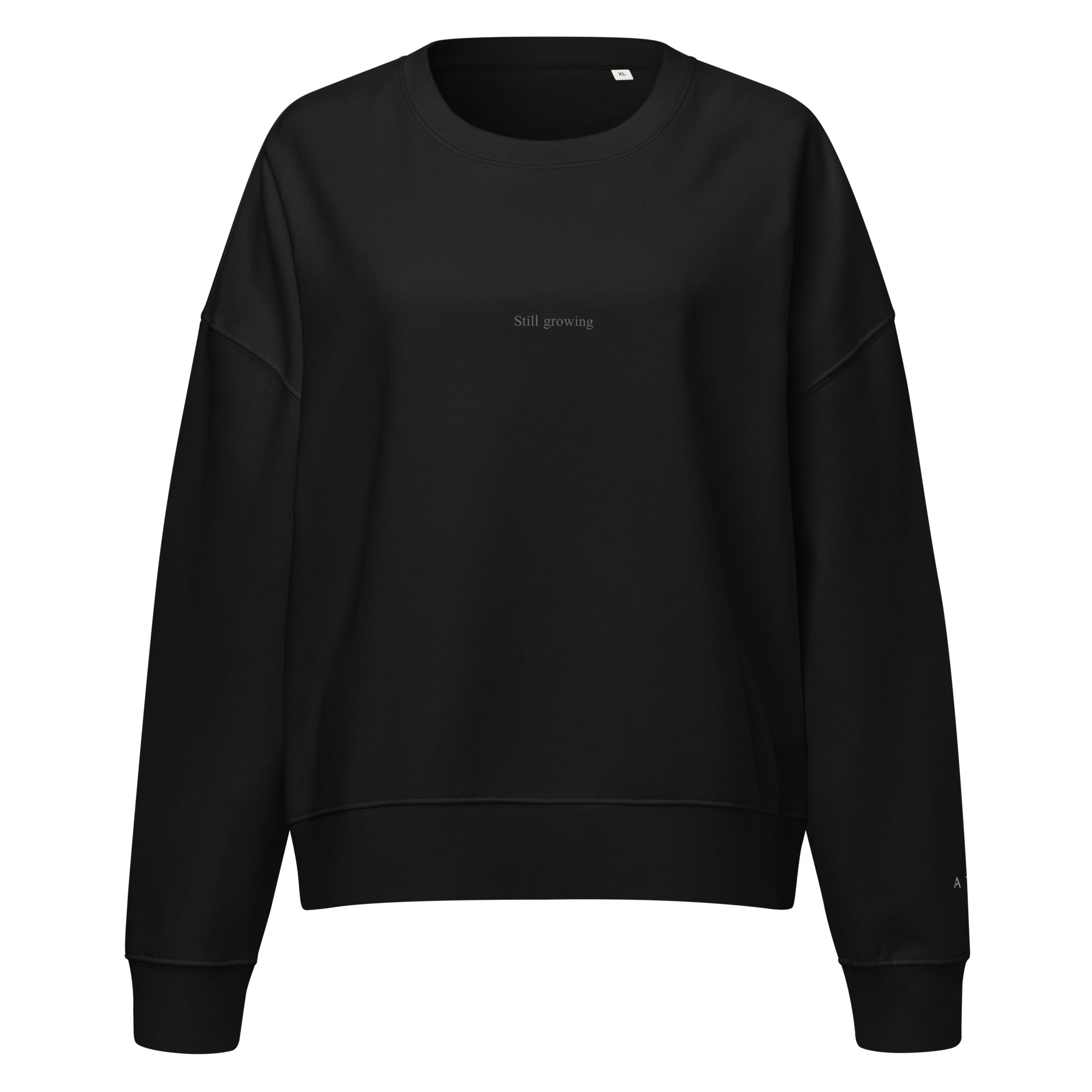 Amaryllis sweatshirt side view — relaxed fit, Wild Lines collection by Atme